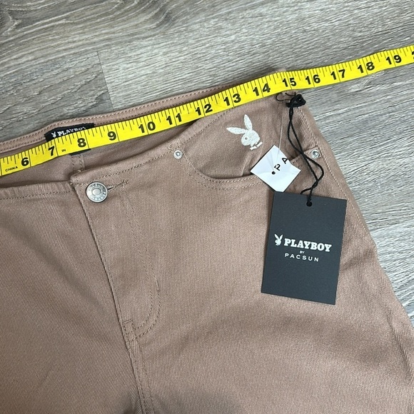 NWT Playboy by PacSun Brown No Waistband Low Rise Bootcut Jeans Sz 26 - Picture 9 of 13